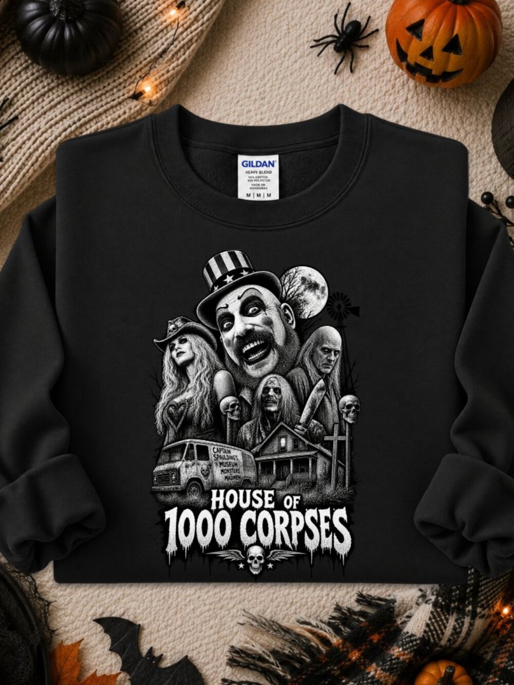 House Of 1000 Corpses Sweatshirt Graphic Crewneck Halloween Horror Movie Lover
